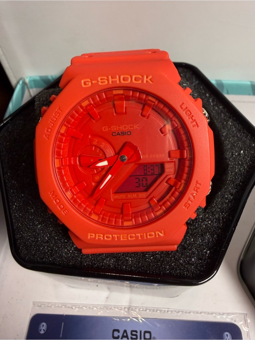 G-Shock Casio Red Resin Analog-Digital Sport Watch